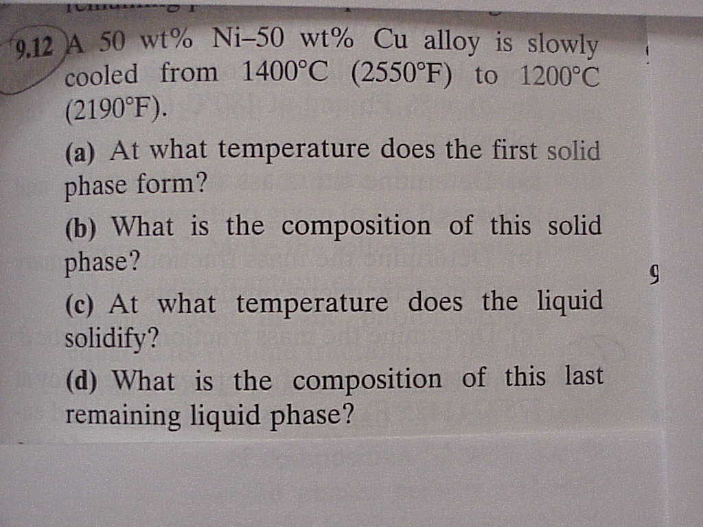 Wt% Is 50 From A Ni-50 Cu Wt% Cooled Alloy ... Solved: Slowly