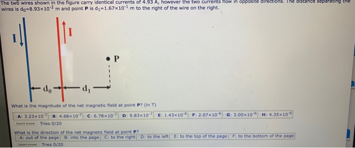 Solved The two wires shown in the figure carry identical | Chegg.com