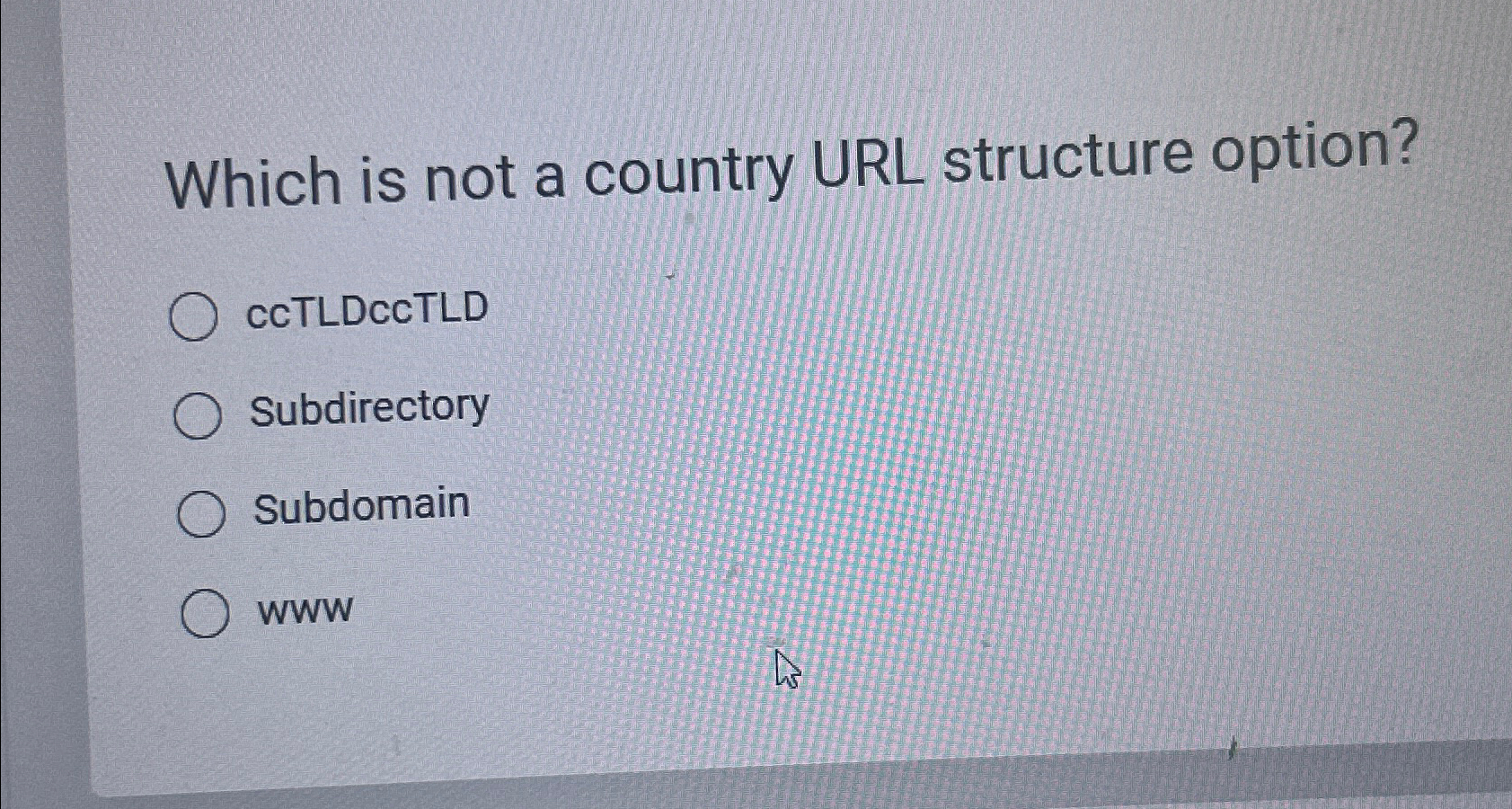 Solved Which is not a country URL structure | Chegg.com