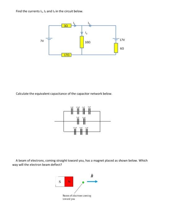 Solved Find the currents I3,I2 and I3 in the circuit below. | Chegg.com