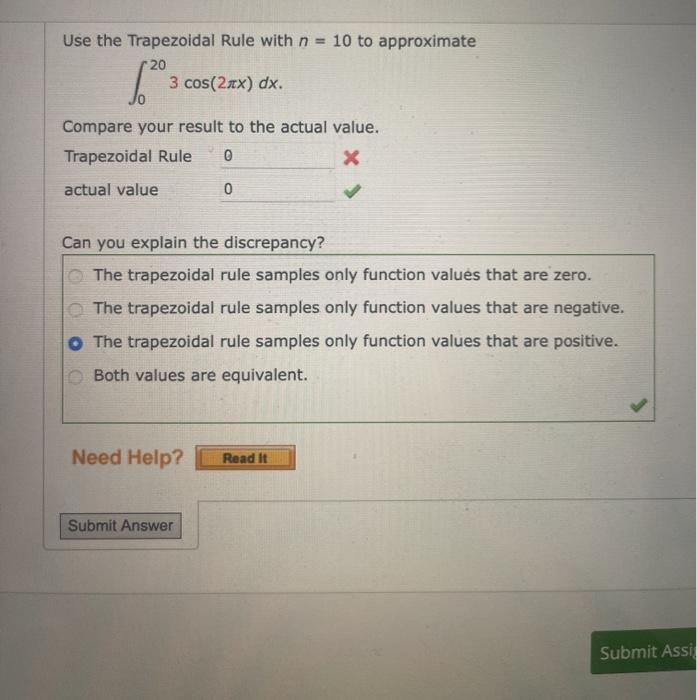 Solved Use The Trapezoidal Rule With N = 10 To Approximate | Chegg.com