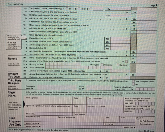 Tax Return Problem 5 - Individual Tax (after Chapter | Chegg.com