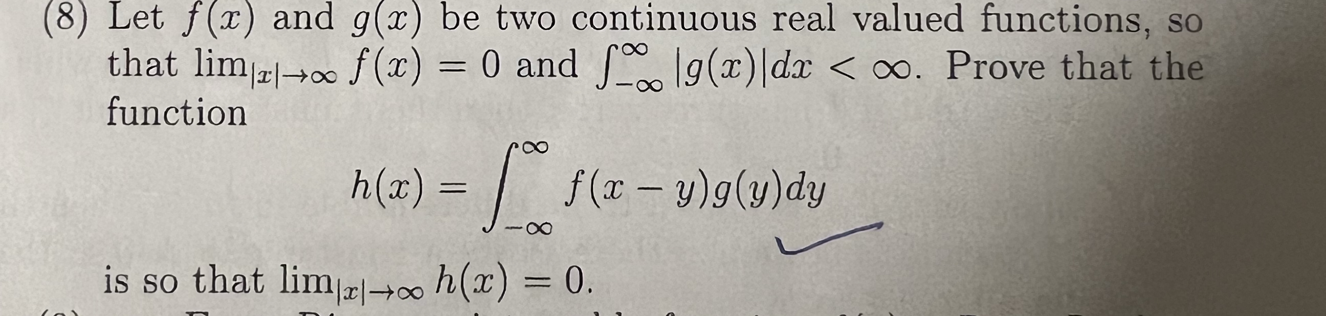 Solved (8) ﻿Let f(x) ﻿and g(x) ﻿be two continuous real | Chegg.com