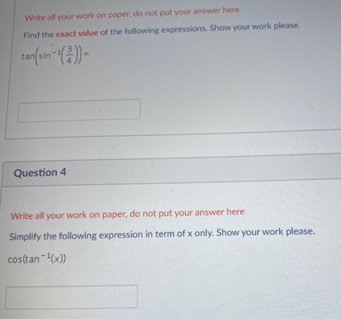 Solved Write all your work on paper, do not put your answer | Chegg.com