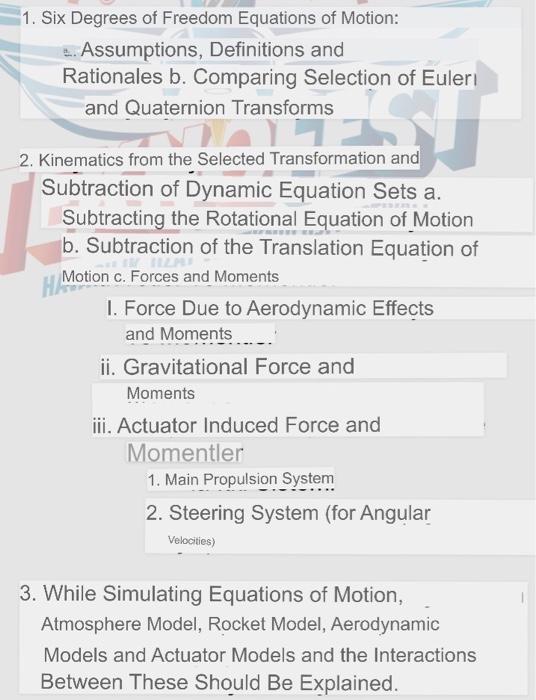 Solved 1 Six Degrees Of Freedom Equations Of Motion 2252