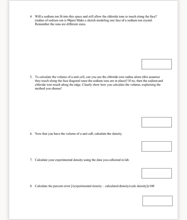 Solved Part B DETERMINING the DENSITY OF SODIUM CHLORIDE In