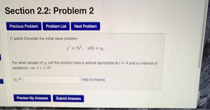 Solved Section 2.2: Problem 2 Previous Problem Problem List | Chegg.com