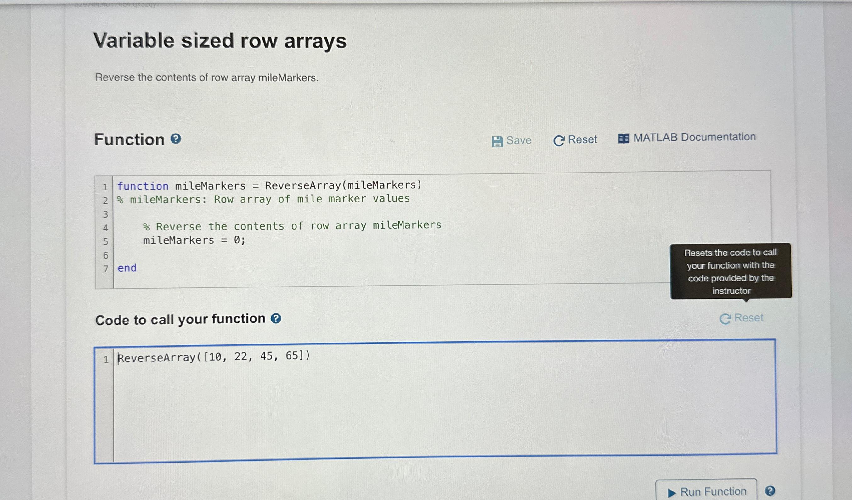 Solved Variable sized row arraysReverse the contents of row