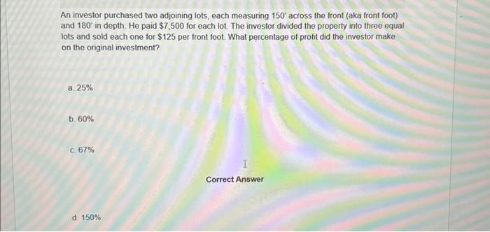 Solved D is the correct answer but I want to see the math on | Chegg.com