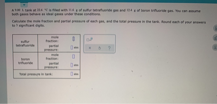 Solved A 9.00 L Tank At 226 C Is Filled With 11.6 G Of Su