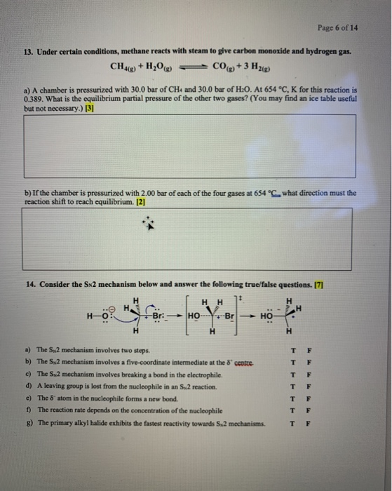 Solved 13. Under certain conditions, methane reacts with | Chegg.com