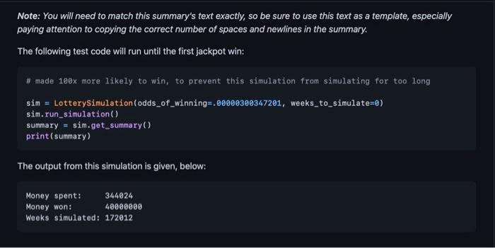 Solved Part 2 In lottery.py, write a simple Monte Carlo | Chegg.com