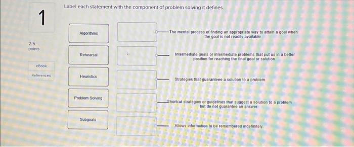 Solved Label each statement with the component of problem | Chegg.com