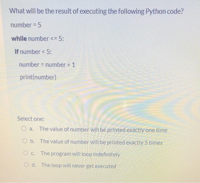 Solved What will be the result of executing the following | Chegg.com