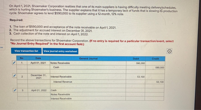 Solved On April 1, 2021, Shoemaker Corporation realizes that | Chegg.com