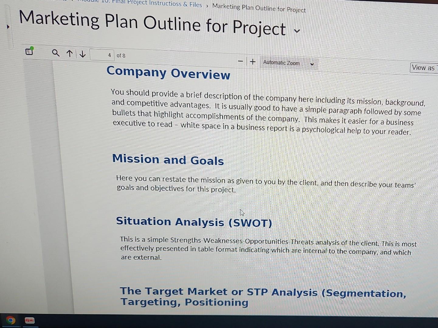Solved bjective: Create a Simple Marketing Plan \& | Chegg.com