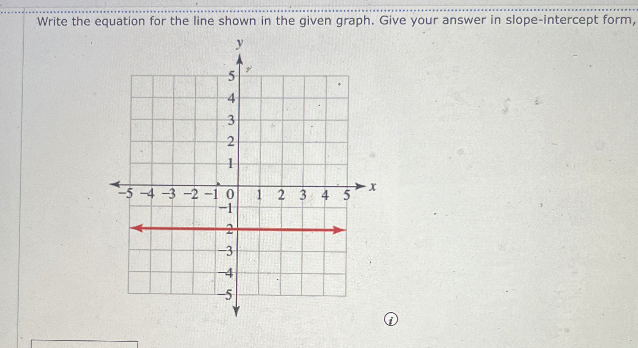 Solved Write the equation for the line shown in the given | Chegg.com