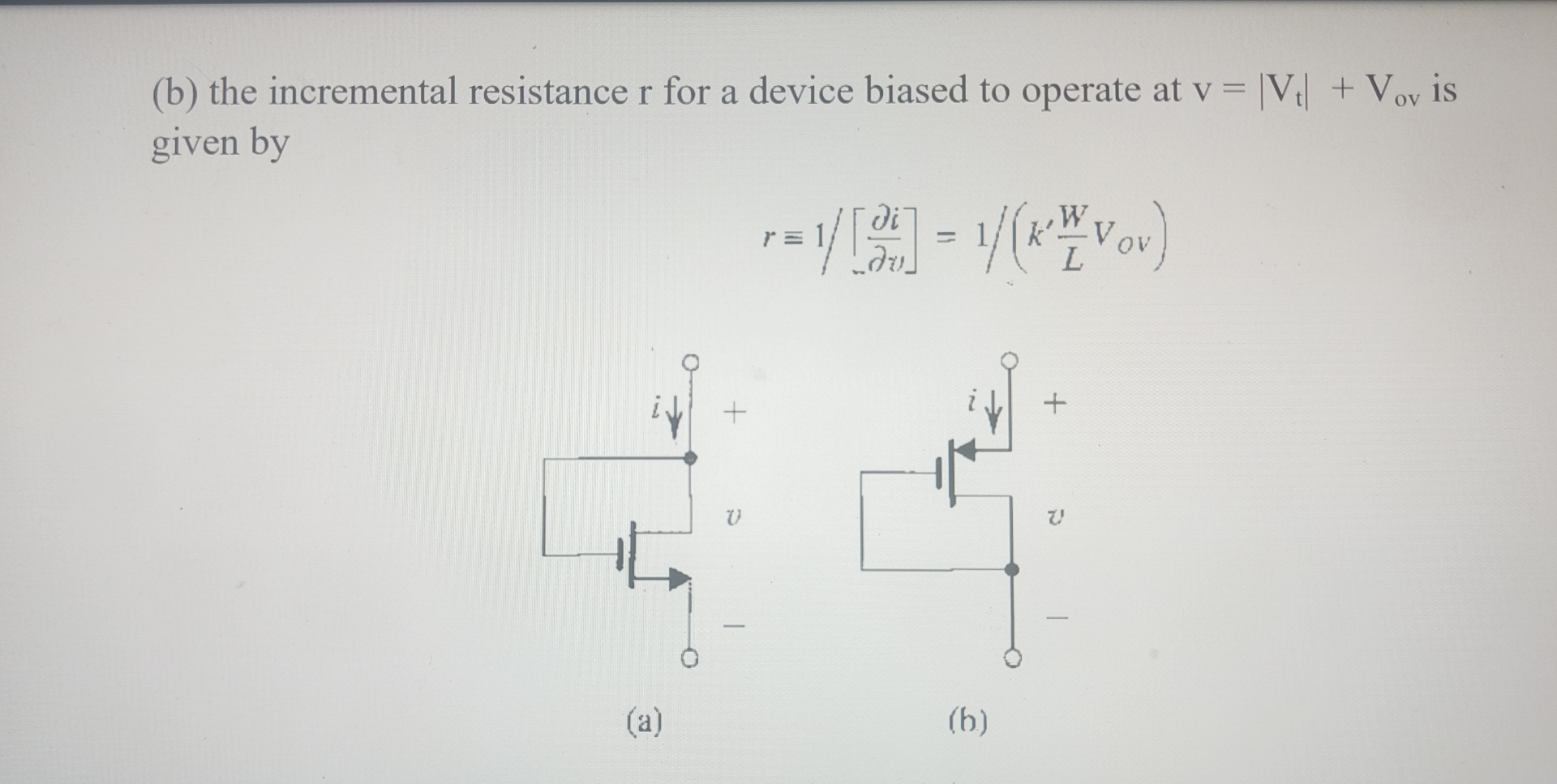 Solved When the drain and gate of a MOSFET are connected | Chegg.com