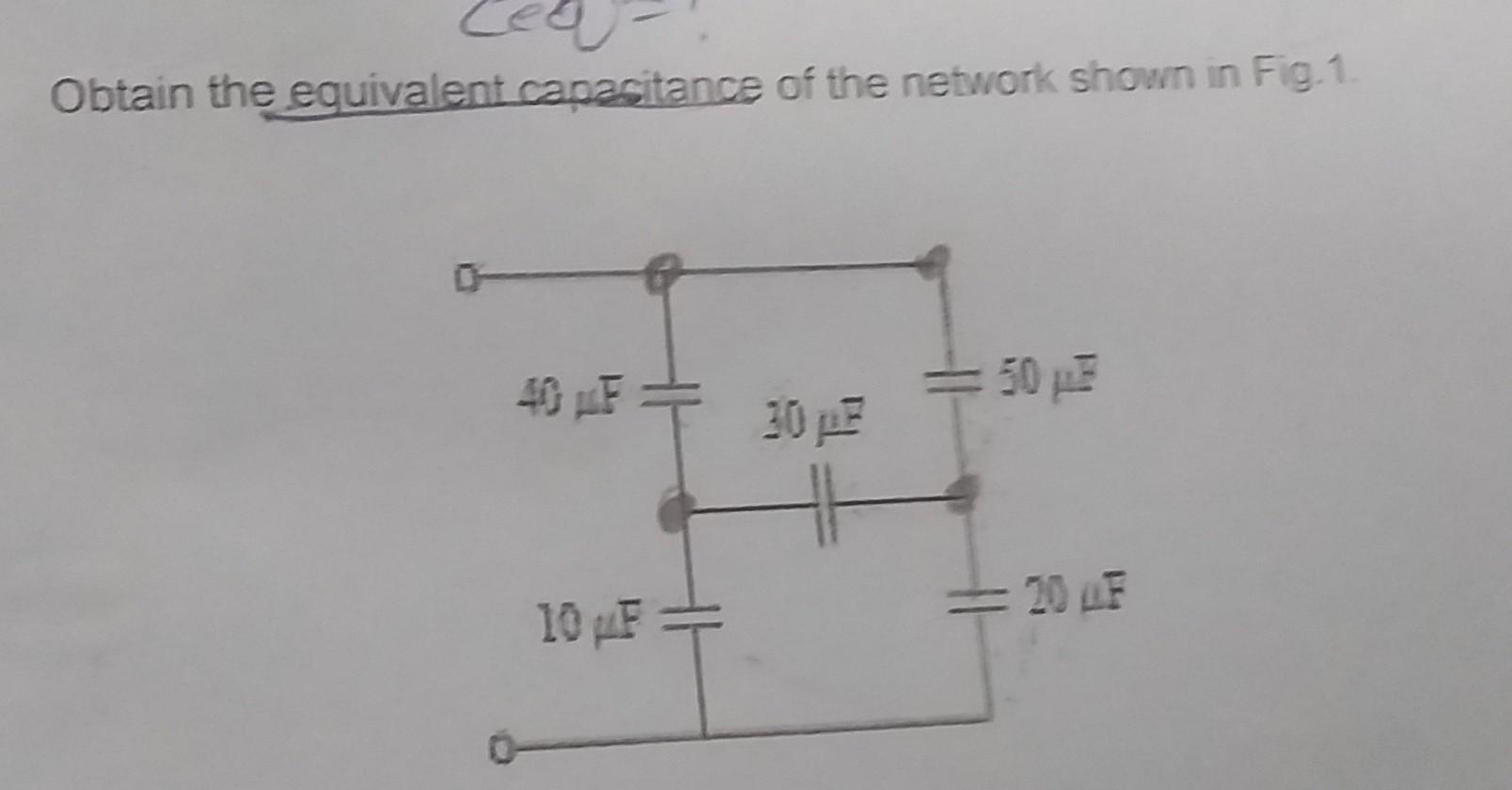 Solved Obtain the equivalent capasitance of the network | Chegg.com