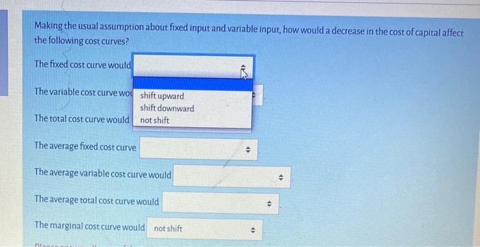 Solved Making the usual assumption about fixed input and | Chegg.com