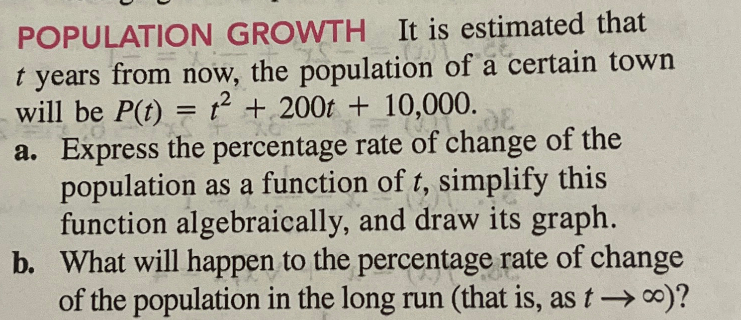 Solved POPULATION GROWTH It is estimated that t ﻿years from | Chegg.com