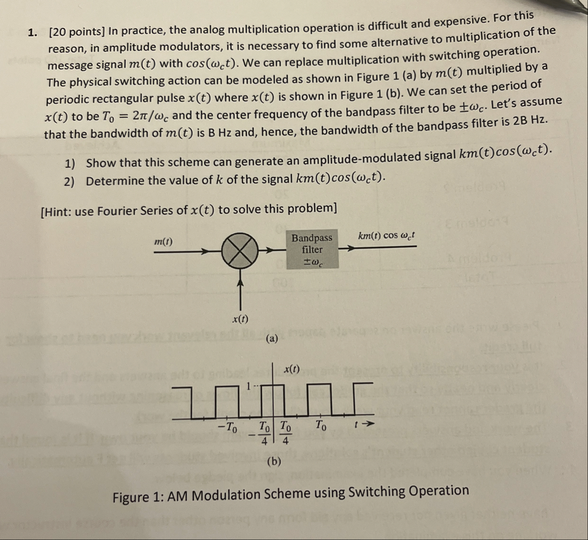 Solved [20 ﻿points] ﻿In practice, the analog multiplication | Chegg.com