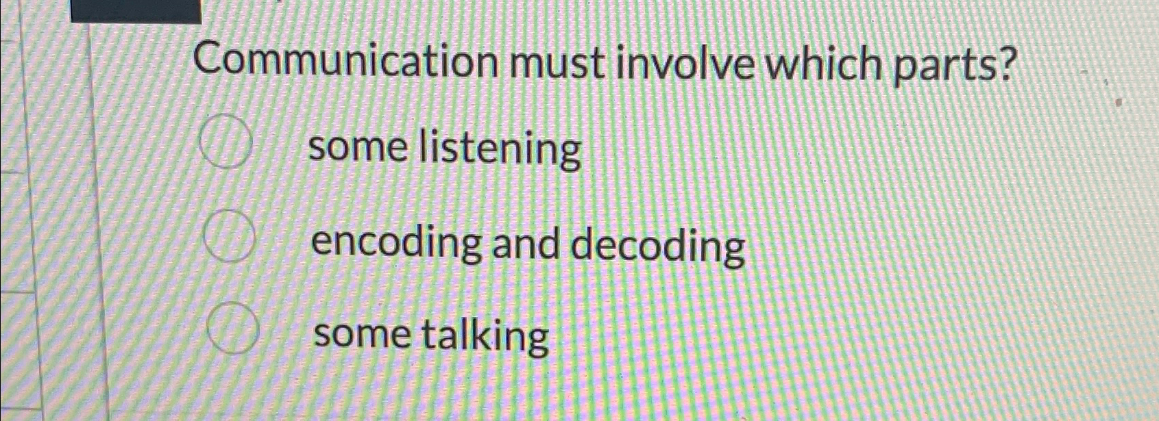 Solved Communication must involve which parts?some | Chegg.com