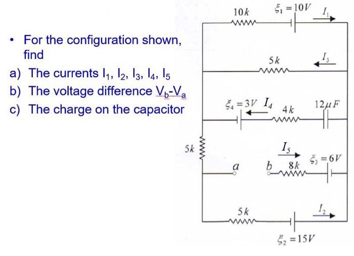 Solved 10 51 = 10V . 5k I For the configuration shown, find | Chegg.com