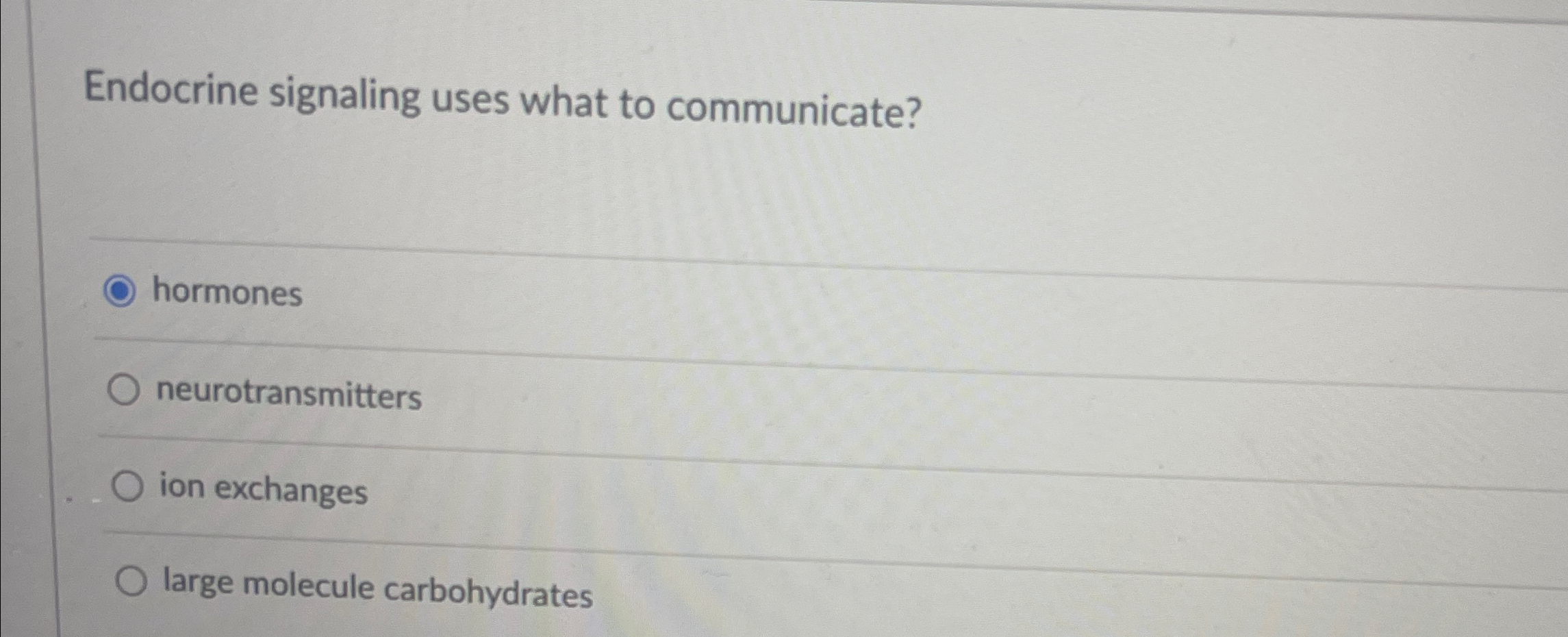 Solved Endocrine signaling uses what to | Chegg.com