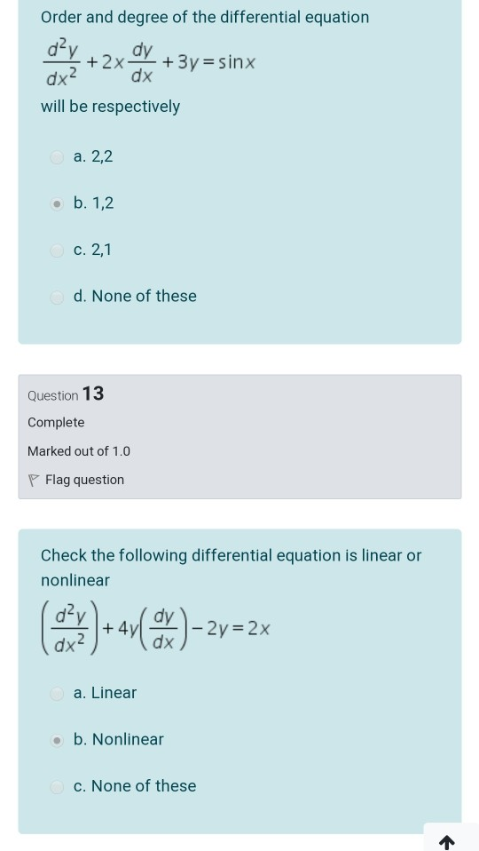 Solved Which One Is The Differential Equation If Its Chegg Com