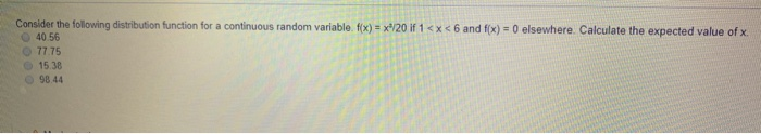 Solved Consider the following distribution function for a | Chegg.com