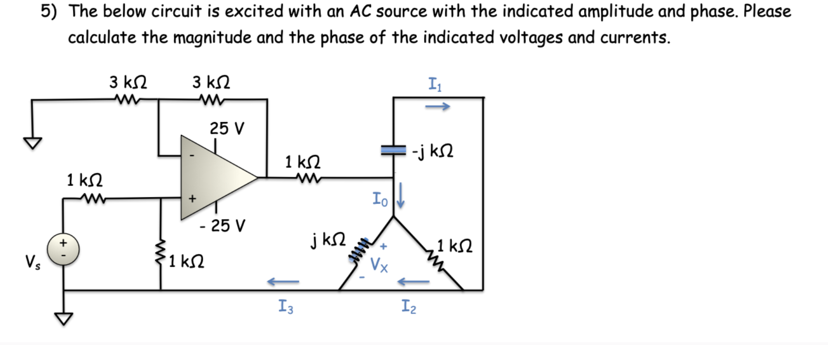 Solved The below circuit is excited with an AC source with | Chegg.com