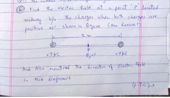 Solved 6. Find the electric field at point 'P' located | Chegg.com