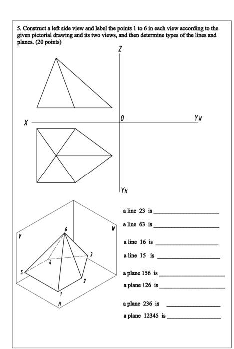 Solved 4. Construct a top view of a plane according to its | Chegg.com