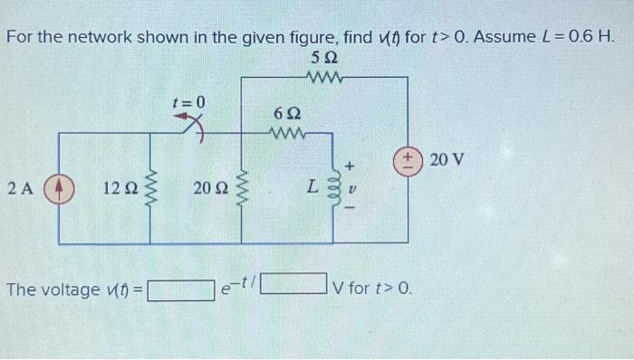 For the network shown in the given figure, find u(t) | Chegg.com