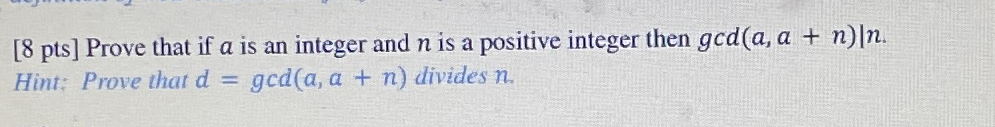 Solved Prove that if a ﻿is an integer and n ﻿is a positive | Chegg.com