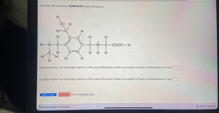 Solved Consider the following COMPLETE Lewis Structure. (a) | Chegg.com