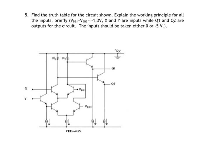 Solved 5. Find the truth table for the circuit shown. | Chegg.com