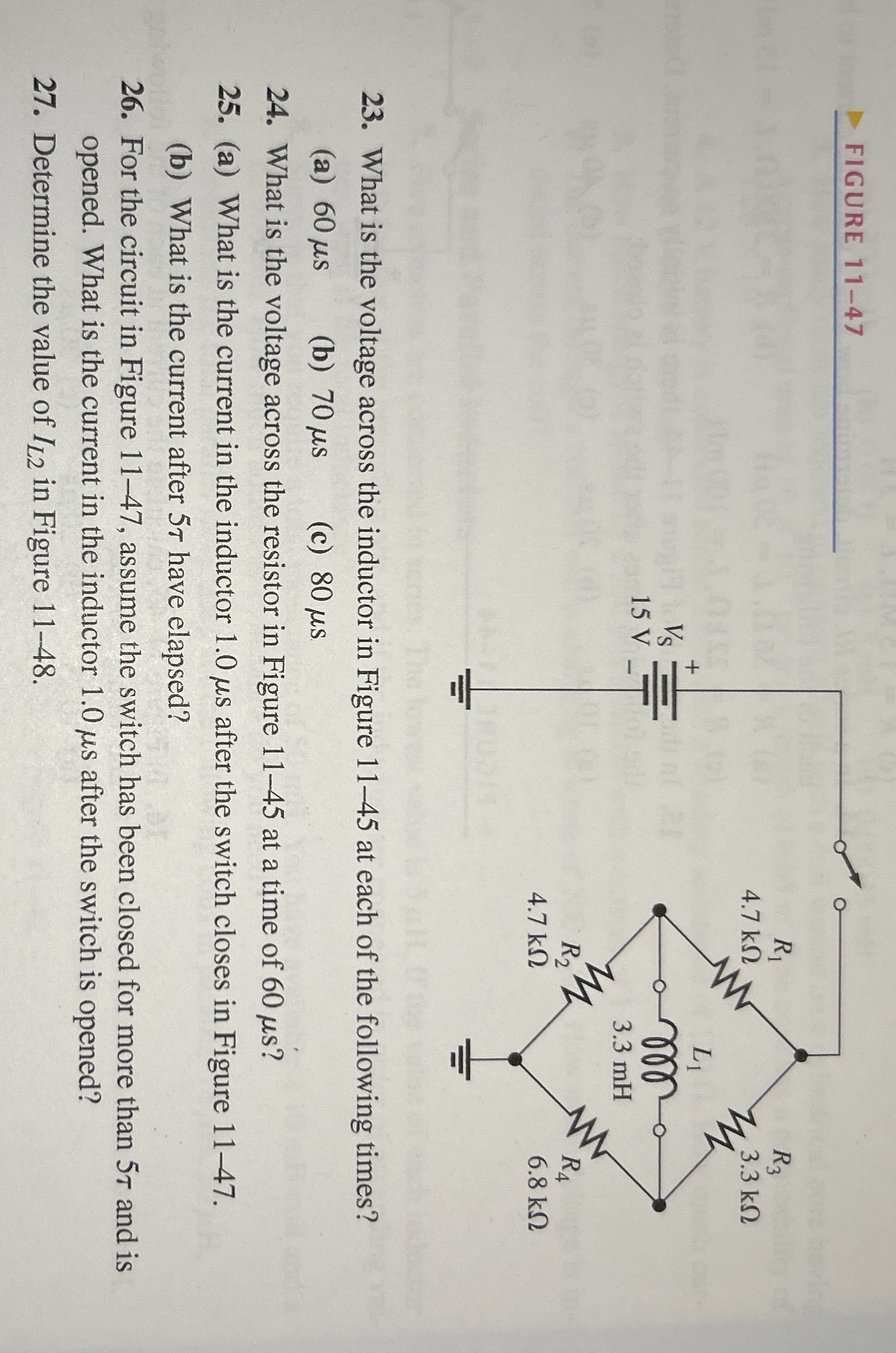 Solved FIGURE 11-4723. ﻿What is the voltage across the | Chegg.com