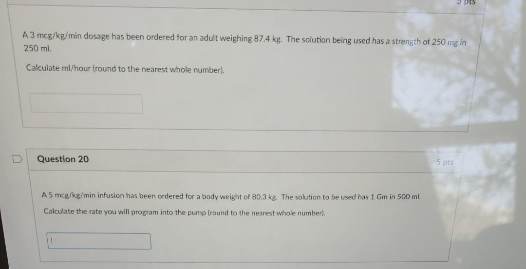 PES A3 mcg/kg/min dosage has been ordered for an adult weighing 87.4 kg. The solution being used has a strength of 250 mg in