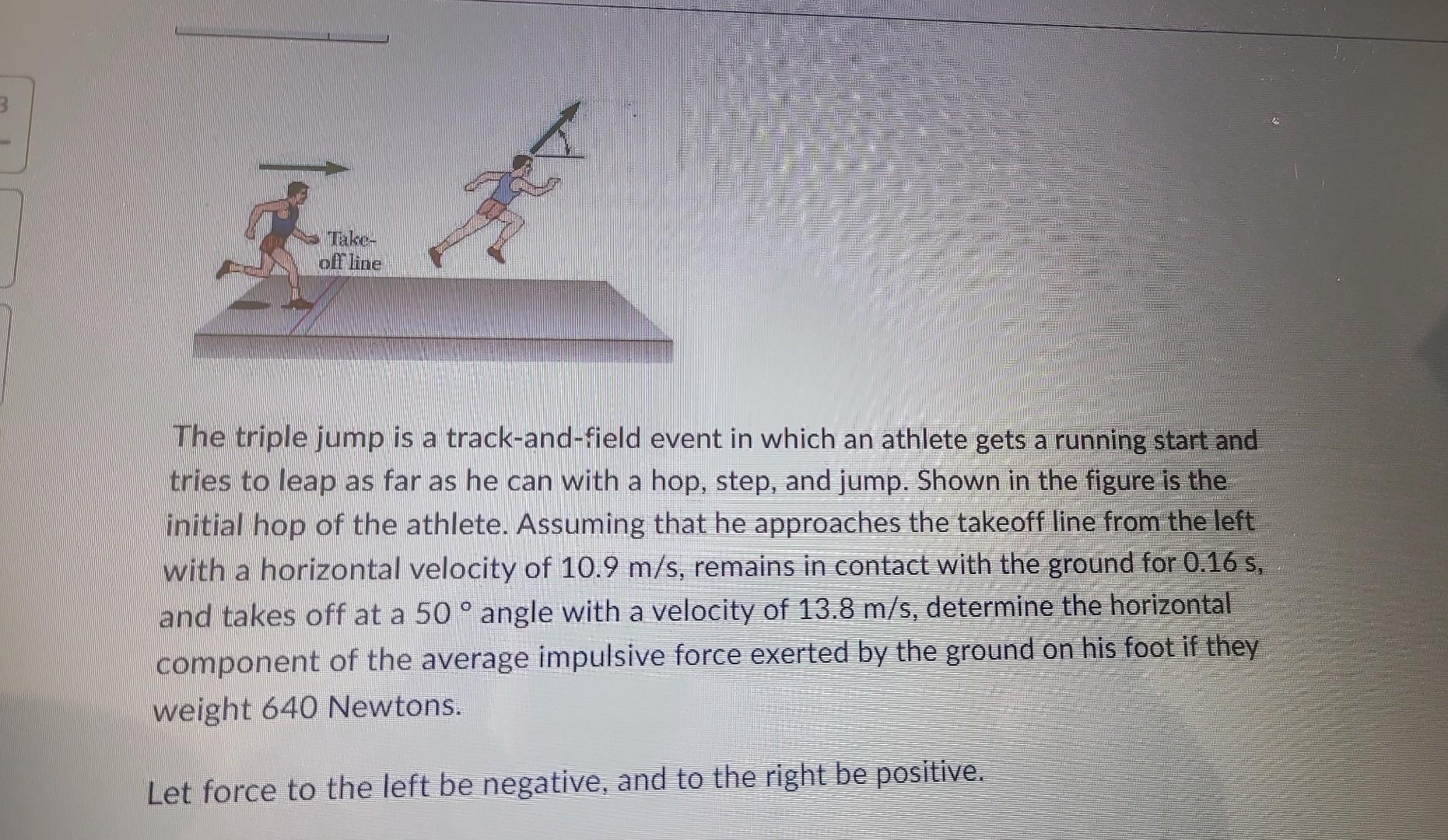 Solved The triple jump is a track-and-field event in which | Chegg.com