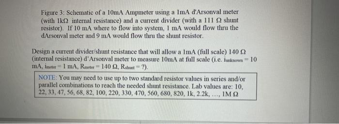 Solved Figure 3: Schematic of a 10mA Ampmeter using a ImA | Chegg.com