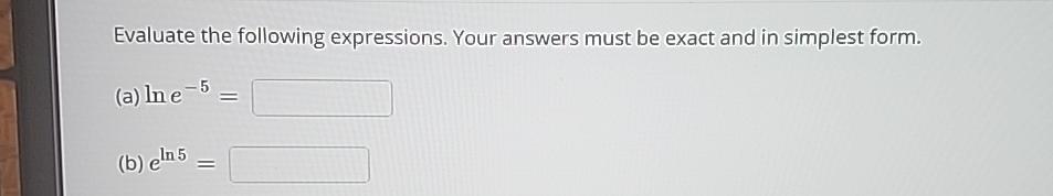 Solved Evaluate the following expressions. Your answers must | Chegg.com