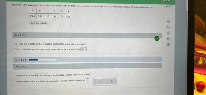 Solved Following is the probability distribution of a random | Chegg.com