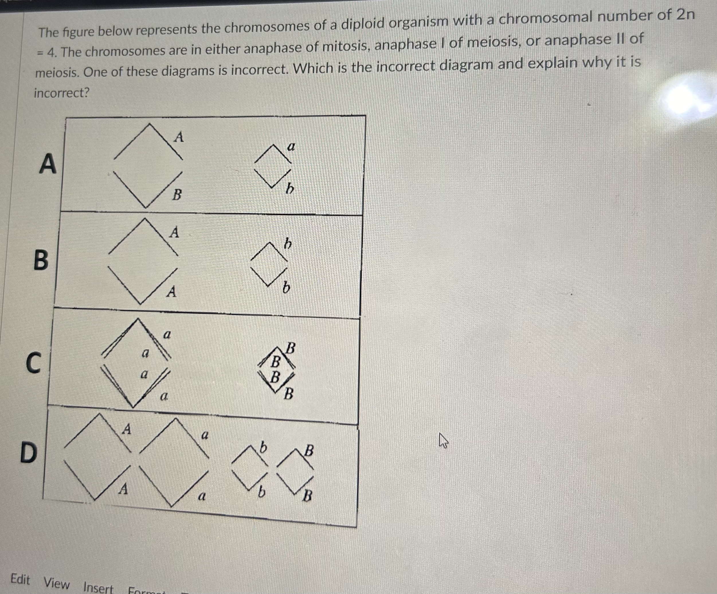 Solved The figure below represents the chromosomes of a | Chegg.com