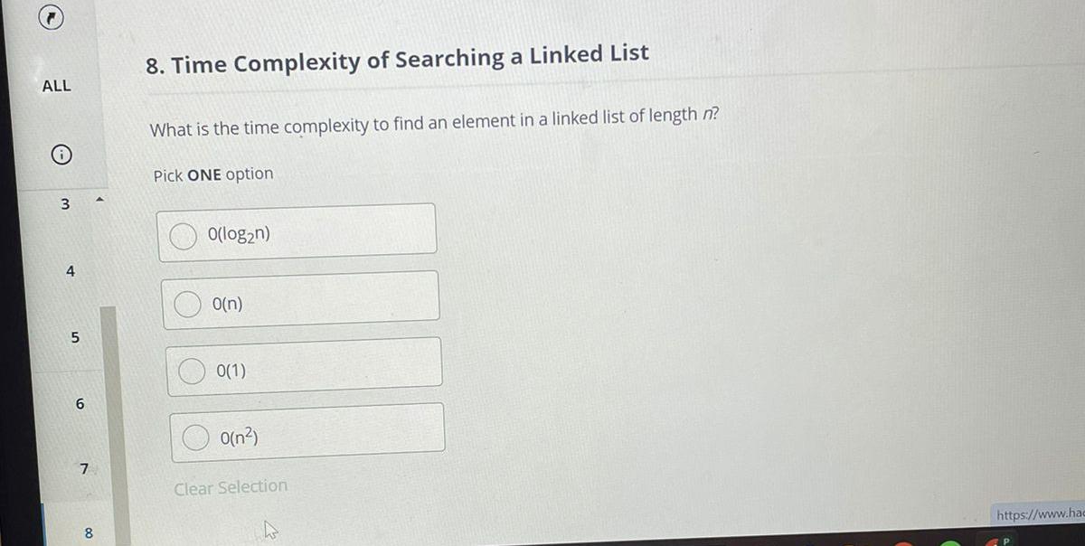 Solved Time Complexity of Searching a Linked ListWhat is the | Chegg.com