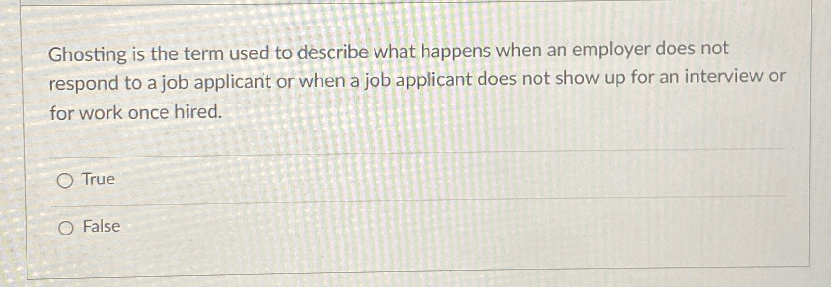 Solved Ghosting is the term used to describe what happens | Chegg.com