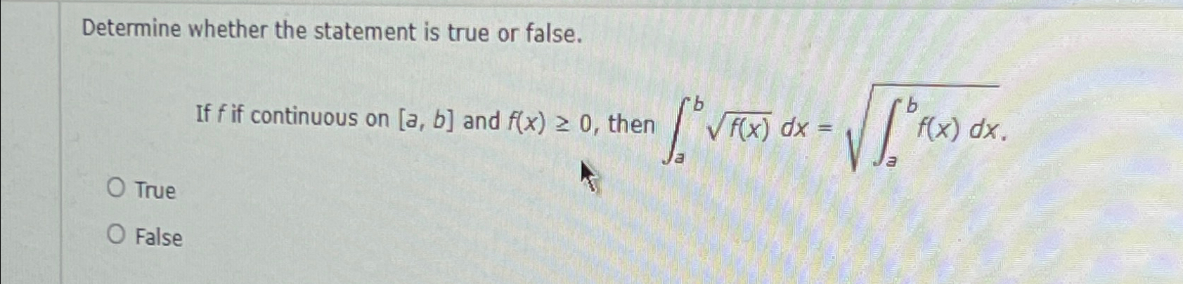 Solved Determine whether the statement is true or false.If f | Chegg.com