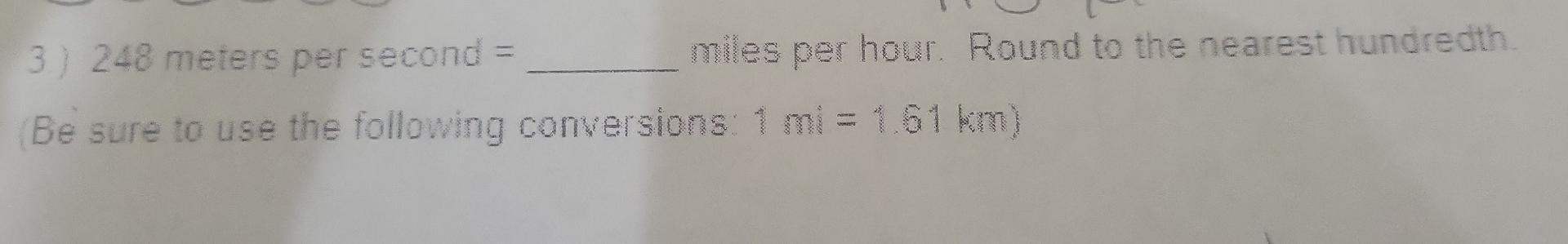 Meters per second miles hotsell per hour