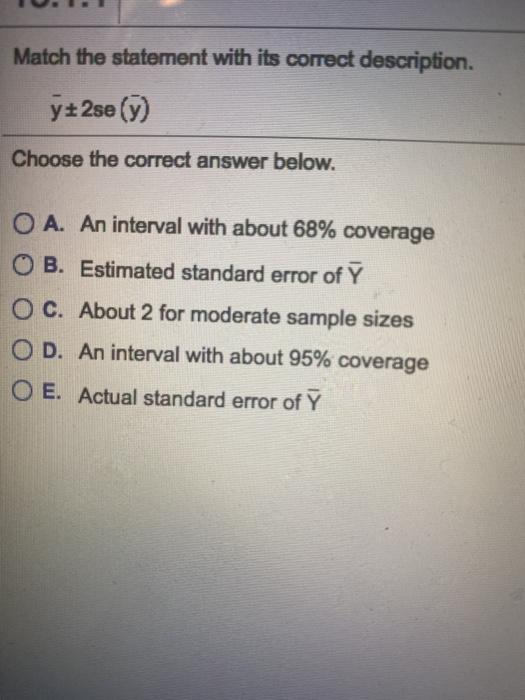 Solved Match the statement with its correct description. | Chegg.com